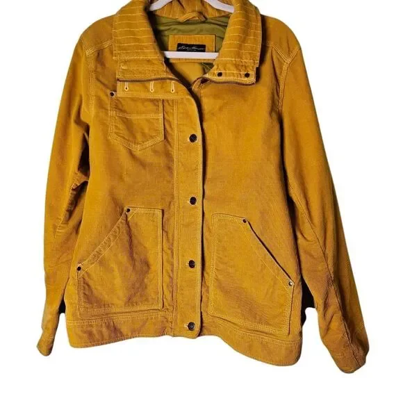 Eddie Bauer vtg mustard yellow corduroy jacket. Y2K. Size XL. - Picture 1 of 4